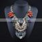 Big brand multicolor rhinestone alloy statement necklace jewelry for women