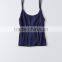 MGOO New Pattern Scoop Neck Tight Sling Crop Top Drop Armhole Sexy Zipper Front Tank Top Women