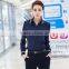 Custom High Quality Woman Clothes Fashionable Navy Blue Elegant Ladies Blouse Wholesale