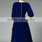 Ladies royal-blue/red bouffant pleuche dress with zipper back