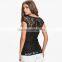 Women's V-neck Navy,black,white Sleeveless Lace Tunic t Shirt