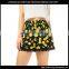 Women Printed Lace Trim Elastic Waist Shorts Ladies Causal Shorts Pants