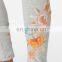 Ladies summer embroidery leggings high stretchy soft cotton leggings custom