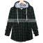 2016 Popular Plaid Hoodie Button Down Ladies Fall Plaid Tops