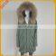 Wholesale Genuine Raccoon Fur With Faux Fur Lining Down Parka