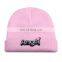 Solid color wild letter patch baby wool knitted hat autumn and winter warm care ear baby hat