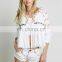High quality white embroidery tops for lady,fashion babydoll blouse designs