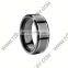 Black tungsten ring blank men's engraved jewelry