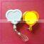 Heart shape plastic badge reel with belt clip