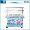 Commercial Stainless Steel Double Flat Round Pans Fry Roll Ice Cream Machine for Sale