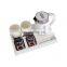 White 0.6L double layers travel electric kettle with tray for hotel