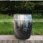 Special color flow glaze black bar ceramic stool for garden
