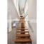 Indoor Metal Stringer Stairs Solid Wood Straight Stairs