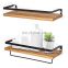 Floating wooden wall shelf Storage Shelves mount for kitchen bathroom