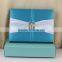 Hight Quality Elegant Silk Wedding Invitation Box with Brooch
