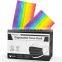 Adult Colorful Breathable Gradient Rainbow Non-woven Face Masks 3 Ply Rainbow Colors Disposable Face Masks