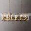 Harlow Crystal Rectangular Industrial Chandelier  For Living Room Hotel Ceiling Crystal Home Decor Lighting Metal Hang Lamps
