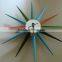 Multi Coloured Starburst Clock aluminum Quartz holder wall clock