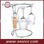 Elegant 6 Wine Glass Display Air Dry Rack Stainless Steel,Wood Handle,champagne flutes,wine glass drying rack.