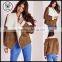 2015 Women Winter Waterfall Faux Suede Coat