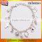 Wholesale High Quality Silver Plated bracelets for women 13 pendants charm jewelry