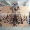 rustic brown color candle lights unique iron armed chandelier with hanging crystal