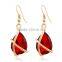Fancy gold jewelry high density zinc alloy gold plated glass crystal pendant necklace set