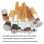 11pcs hot sell ECO-friendly cosmetic makeup brush bamboo handle brush set with gunny bale