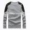 Simple design but fancy model men's casual hoodies with soft PU leather patch