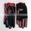 Full Finger Cycling Gloves Red & Grey On Black