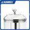 Sunnex High Quality Stylish Highly Polished Transparent container Half Moon Bay Shape Triple 3 LTR/3.18 U.S.Qt Juice Dispener