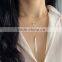 Fashion Gold Bar Circle Pendant Charm Plated Wedding Chain Necklace jewelry