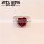 top quality heart shape synthetic ruby sapphire gemstone 925 silver ring for girl