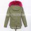 Parka jacket with fur lining hot product fashion for woman