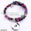 Hot Selling Snap Button Charm Leather Bracelet Jewelry