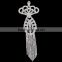Seasofbeauty Long Tiara Shape Rhinestone Tassel Dangle Applique Patch 25.0cm X 8.9 cm