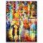 High quality modern style citylife canvas knife oil painting