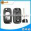 2 button fob blank car key shell with 407 without groove on blade and Metal key pad remote flip key for Peugeot 408 407