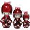 Pure Handmade Craft Purplish Red Baby Kimono Set for Gifts or Decoration Made in China