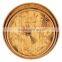Family Custom Color Painting Round Bamboo Wooden Tray Charger Plate