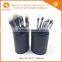 new arrival 12pcs top grade nylon hair charming black wooden handle in PU rolling bag kabuki makeup brush set