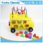 Shape Sorter and bead maze truck - Pull Along Toy - alphbet and number shape with bead maze on top