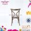 wooden cross back chair without armrest