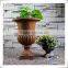 Nature Rust Front Door Fiberglass Flower Cup And Saucer Planter