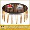 fancy black glass Champagne Gold coffee table for hotel