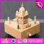 Wonderful kids cartoon castle wooden music box toy W07B047