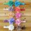 Korean girl flower headbands with satin ribbons