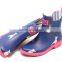 navy upper pink outsole white dog printed lovely fashion design chelsea rubber shoes waterproof wellies low cut ankle rain boots