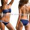 Polyester Bikini flexible two piece hollow padded patchwork Solid Sold By Set