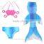 3pcs New Fairy Tale Kids Girl Mermaid Tail Swimmable Bikini Set Swimwear Costume